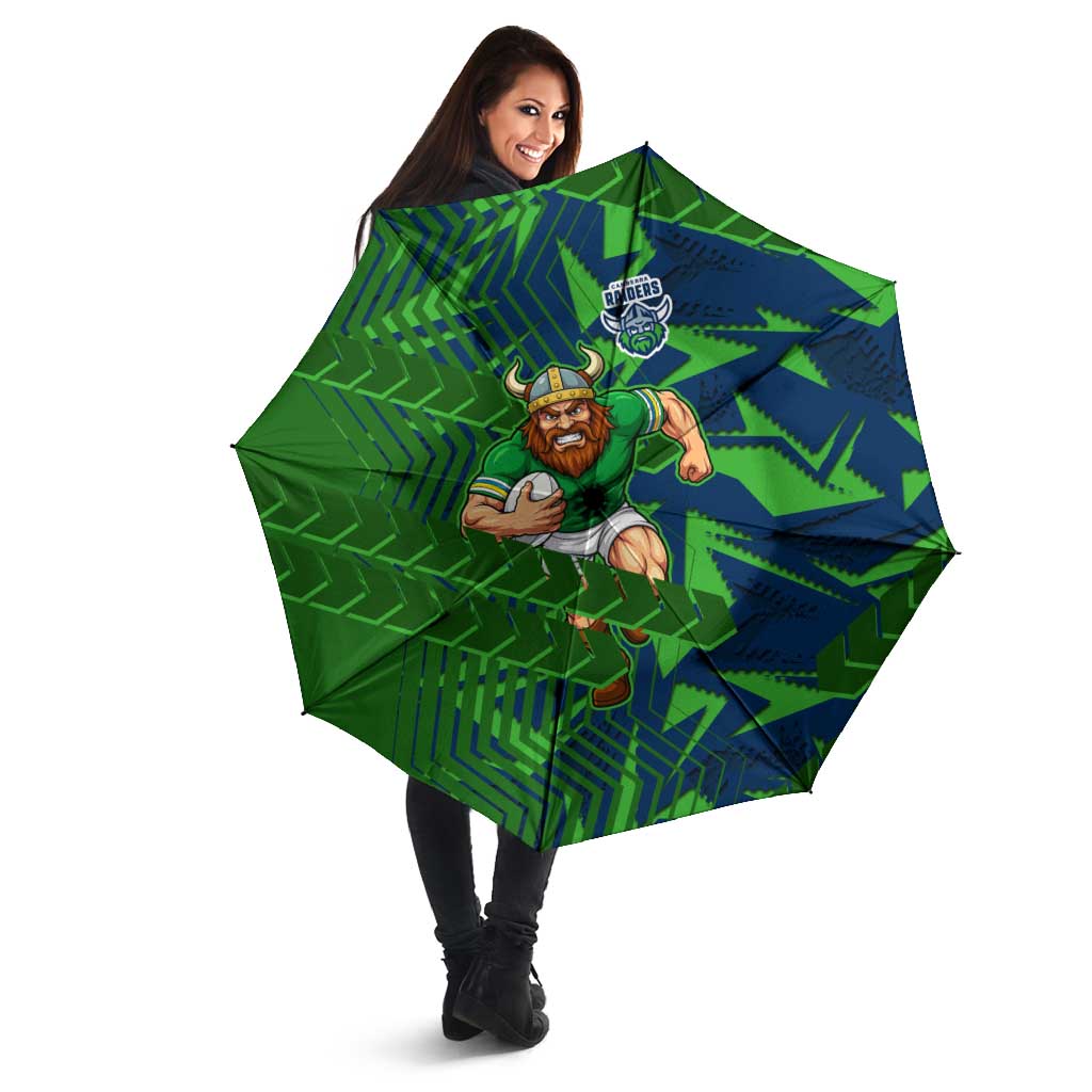 Canberra Raiders Rugby Umbrella Fierce Mascot Geometric Tribal Art