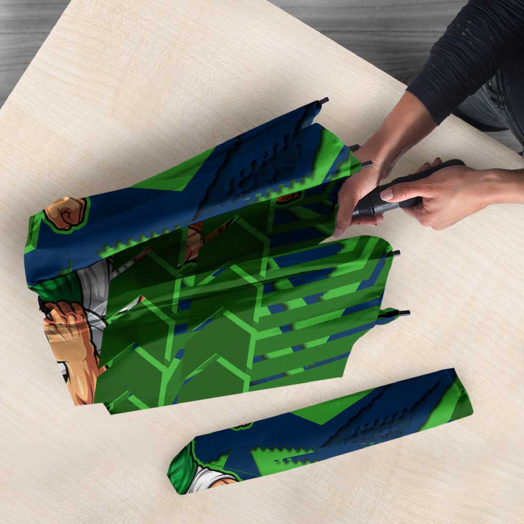 Canberra Raiders Rugby Umbrella Fierce Mascot Geometric Tribal Art