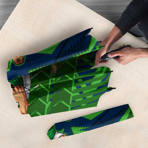 Canberra Raiders Rugby Umbrella Fierce Mascot Geometric Tribal Art