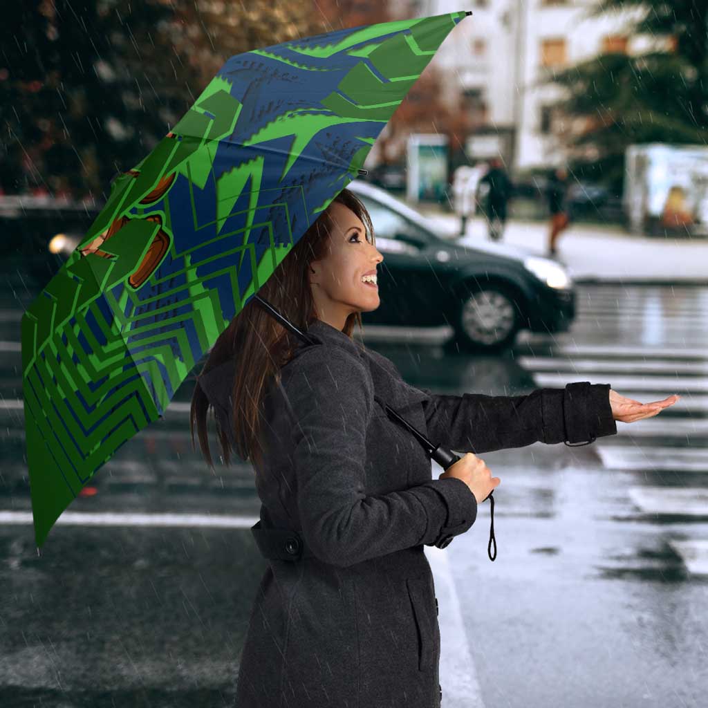 Canberra Raiders Rugby Umbrella Fierce Mascot Geometric Tribal Art