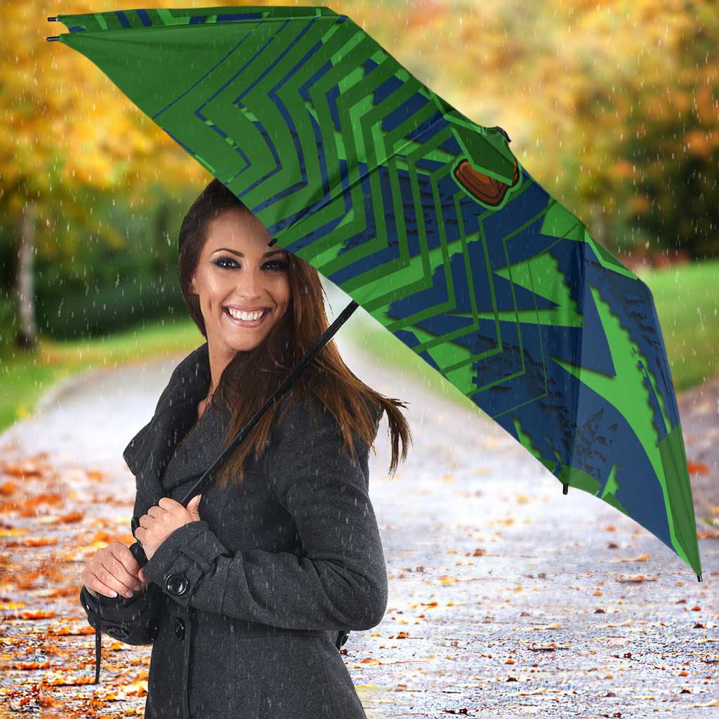 Canberra Raiders Rugby Umbrella Fierce Mascot Geometric Tribal Art