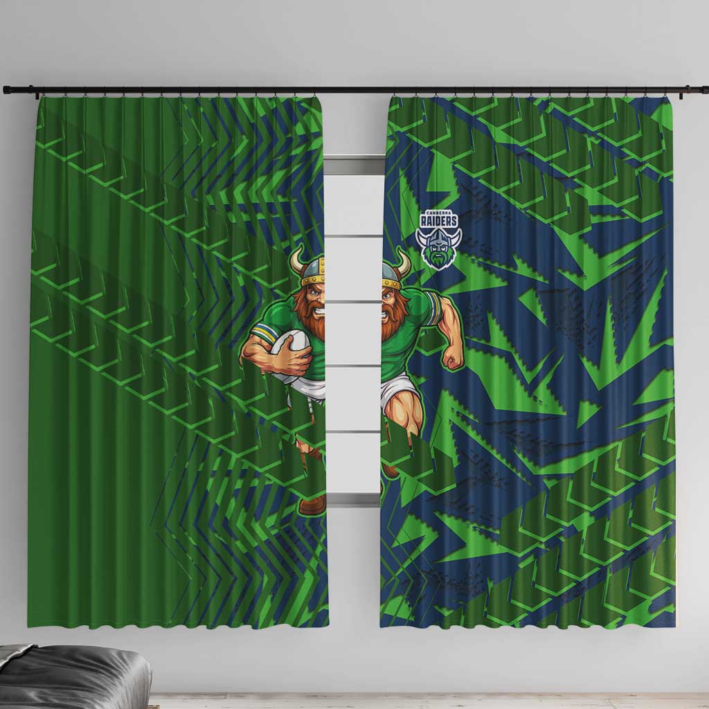 Canberra Raiders Rugby Window Curtain Fierce Mascot Geometric Tribal Art
