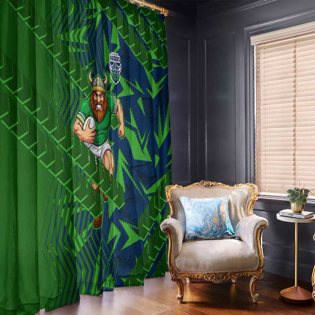 Canberra Raiders Rugby Window Curtain Fierce Mascot Geometric Tribal Art