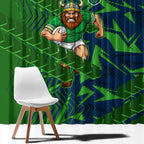 Canberra Raiders Rugby Window Curtain Fierce Mascot Geometric Tribal Art