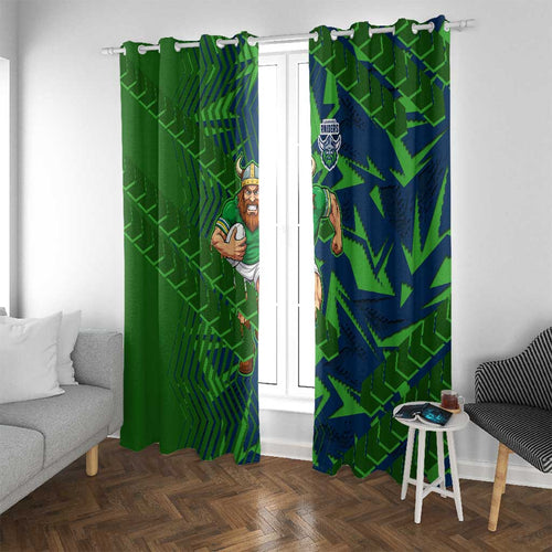Canberra Raiders Rugby Window Curtain Fierce Mascot Geometric Tribal Art