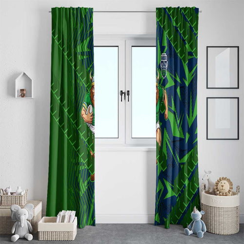 Canberra Raiders Rugby Window Curtain Fierce Mascot Geometric Tribal Art