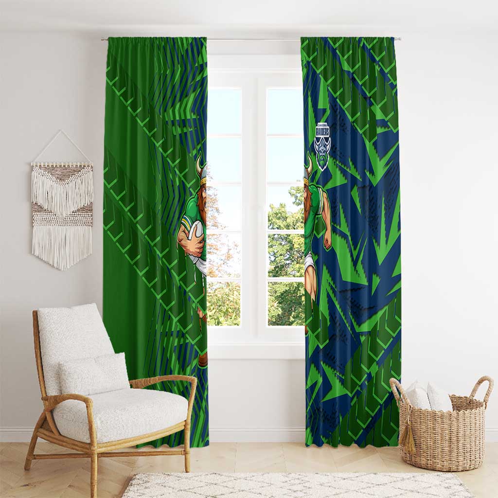 Canberra Raiders Rugby Window Curtain Fierce Mascot Geometric Tribal Art