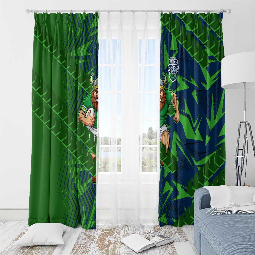Canberra Raiders Rugby Window Curtain Fierce Mascot Geometric Tribal Art
