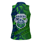 Canberra Raiders Rugby Women Sleeveless Polo Shirt Fierce Mascot Geometric Tribal Art
