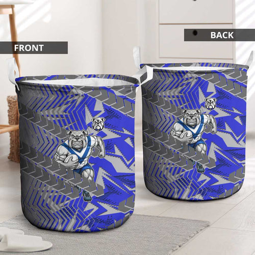 Canterbury Bankstown Bulldogs Rugby Laundry Basket Fierce Mascot Geometric Tribal Art