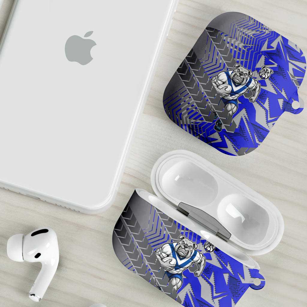 Canterbury Bankstown Bulldogs Rugby AirPods Case Fierce Mascot Geometric Tribal Art