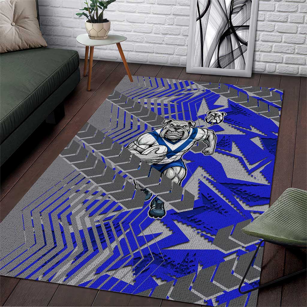 Canterbury Bankstown Bulldogs Rugby Area Rug Fierce Mascot Geometric Tribal Art