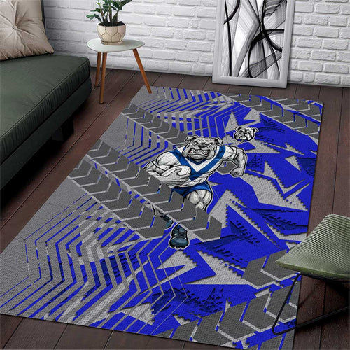 Canterbury Bankstown Bulldogs Rugby Area Rug Fierce Mascot Geometric Tribal Art