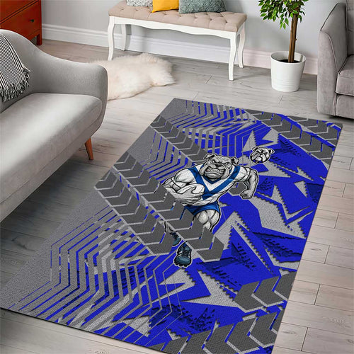 Canterbury Bankstown Bulldogs Rugby Area Rug Fierce Mascot Geometric Tribal Art