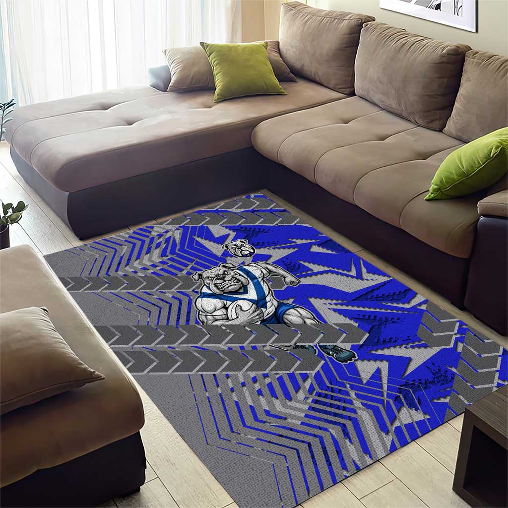 Canterbury Bankstown Bulldogs Rugby Area Rug Fierce Mascot Geometric Tribal Art