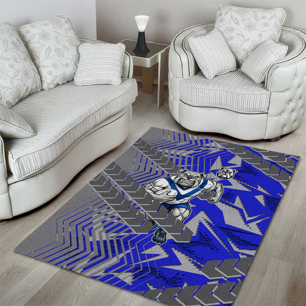 Canterbury Bankstown Bulldogs Rugby Area Rug Fierce Mascot Geometric Tribal Art
