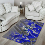 Canterbury Bankstown Bulldogs Rugby Area Rug Fierce Mascot Geometric Tribal Art