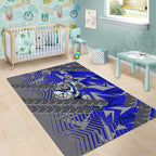 Canterbury Bankstown Bulldogs Rugby Area Rug Fierce Mascot Geometric Tribal Art