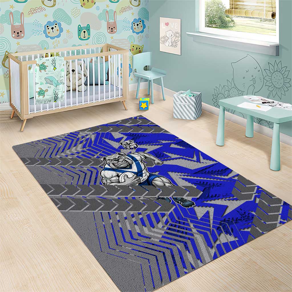 Canterbury Bankstown Bulldogs Rugby Area Rug Fierce Mascot Geometric Tribal Art
