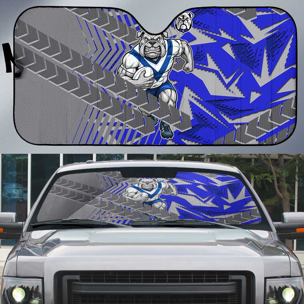 Canterbury Bankstown Bulldogs Rugby Auto Sun Shade Fierce Mascot Geometric Tribal Art