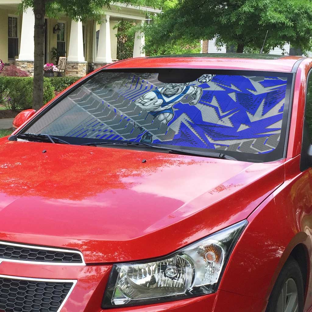 Canterbury Bankstown Bulldogs Rugby Auto Sun Shade Fierce Mascot Geometric Tribal Art