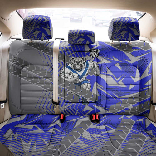 Canterbury Bankstown Bulldogs Rugby Back Car Seat Cover Fierce Mascot Geometric Tribal Art