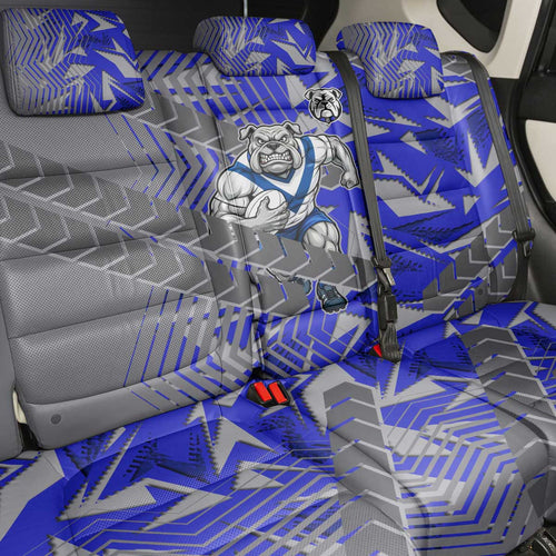 Canterbury Bankstown Bulldogs Rugby Back Car Seat Cover Fierce Mascot Geometric Tribal Art