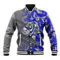Canterbury Bankstown Bulldogs Rugby Baseball Jacket Fierce Mascot Geometric Tribal Art