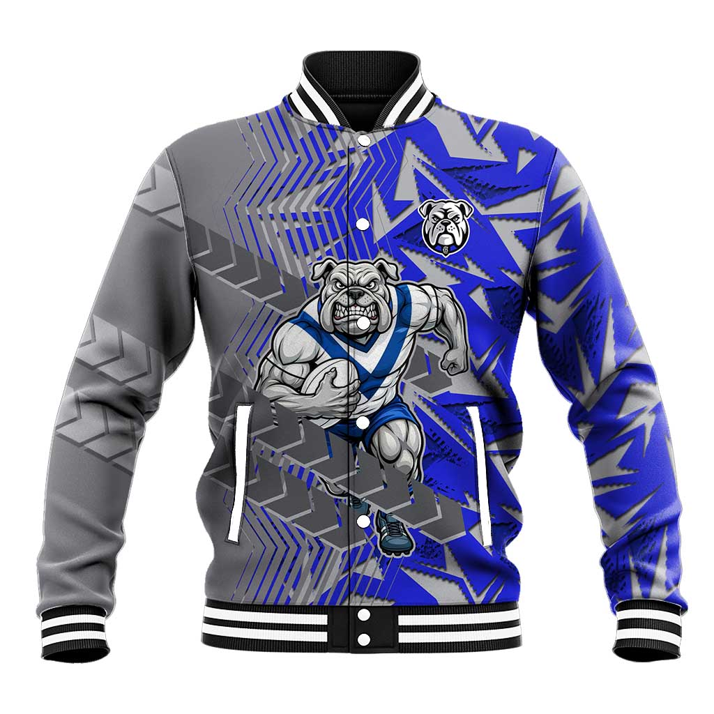 Canterbury Bankstown Bulldogs Rugby Baseball Jacket Fierce Mascot Geometric Tribal Art