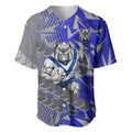Canterbury Bankstown Bulldogs Rugby Baseball Jersey Fierce Mascot Geometric Tribal Art