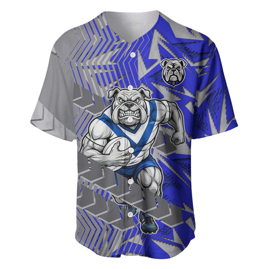 Canterbury Bankstown Bulldogs Rugby Baseball Jersey Fierce Mascot Geometric Tribal Art