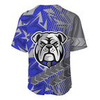 Canterbury Bankstown Bulldogs Rugby Baseball Jersey Fierce Mascot Geometric Tribal Art