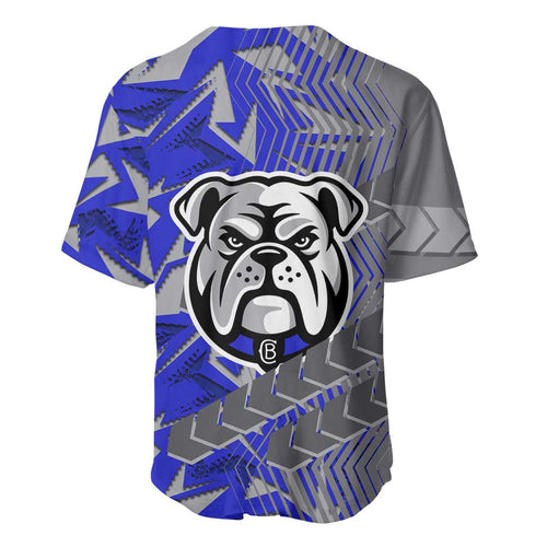 Canterbury Bankstown Bulldogs Rugby Baseball Jersey Fierce Mascot Geometric Tribal Art