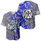 Canterbury Bankstown Bulldogs Rugby Baseball Jersey Fierce Mascot Geometric Tribal Art
