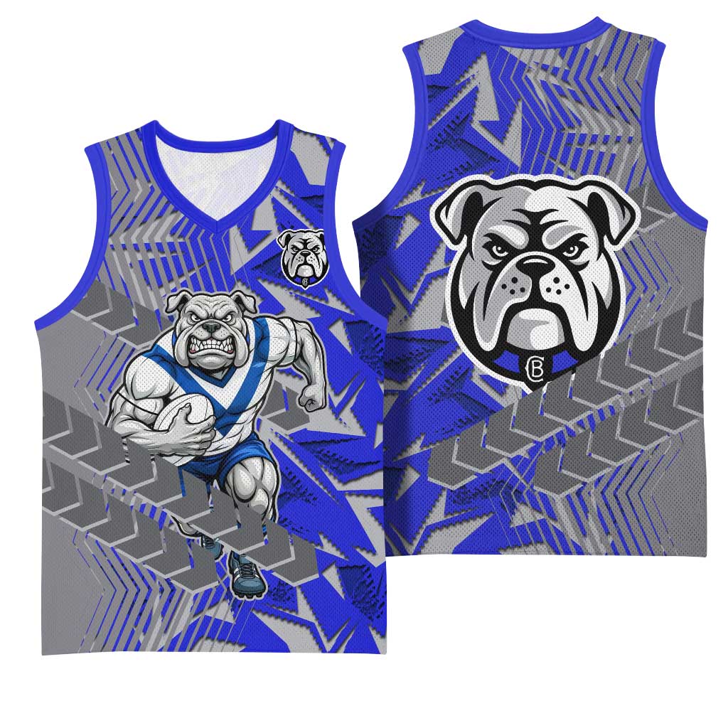 Canterbury Bankstown Bulldogs Rugby Basketball Jersey Fierce Mascot Geometric Tribal Art