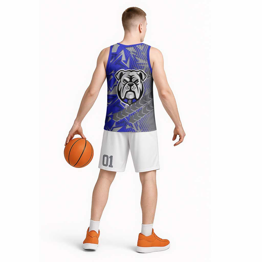 Canterbury Bankstown Bulldogs Rugby Basketball Jersey Fierce Mascot Geometric Tribal Art