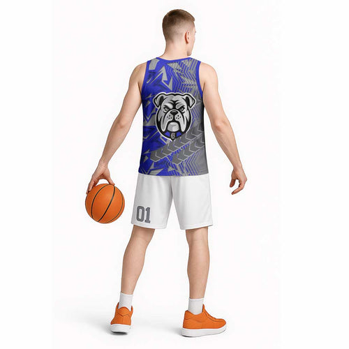 Canterbury Bankstown Bulldogs Rugby Basketball Jersey Fierce Mascot Geometric Tribal Art