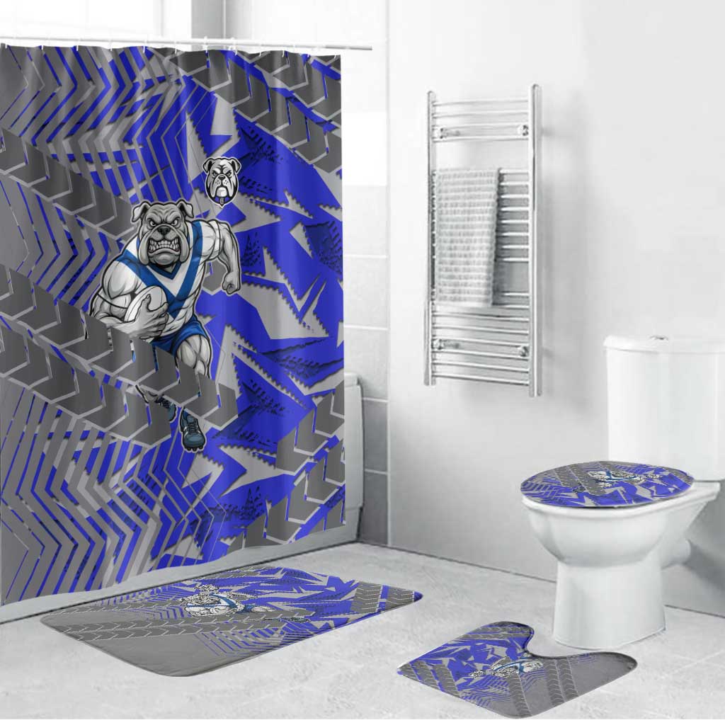 Canterbury Bankstown Bulldogs Rugby Bathroom Set Fierce Mascot Geometric Tribal Art