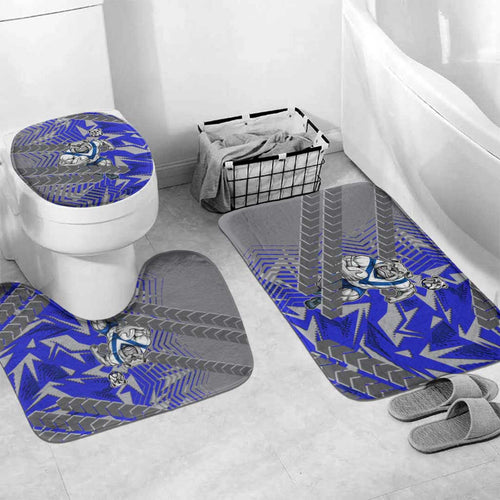 Canterbury Bankstown Bulldogs Rugby Bathroom Set Fierce Mascot Geometric Tribal Art