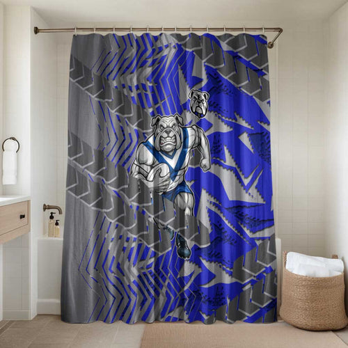 Canterbury Bankstown Bulldogs Rugby Bathroom Set Fierce Mascot Geometric Tribal Art