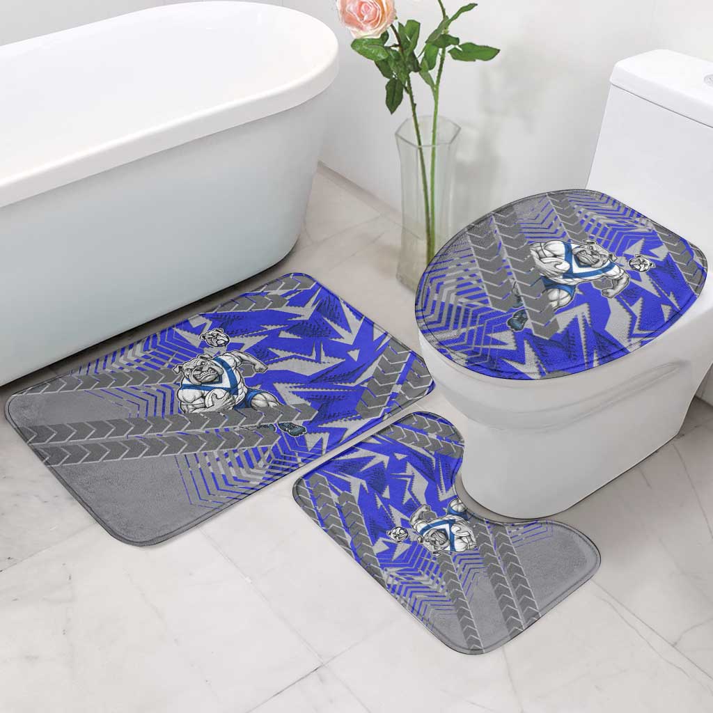 Canterbury Bankstown Bulldogs Rugby Bathroom Set Fierce Mascot Geometric Tribal Art