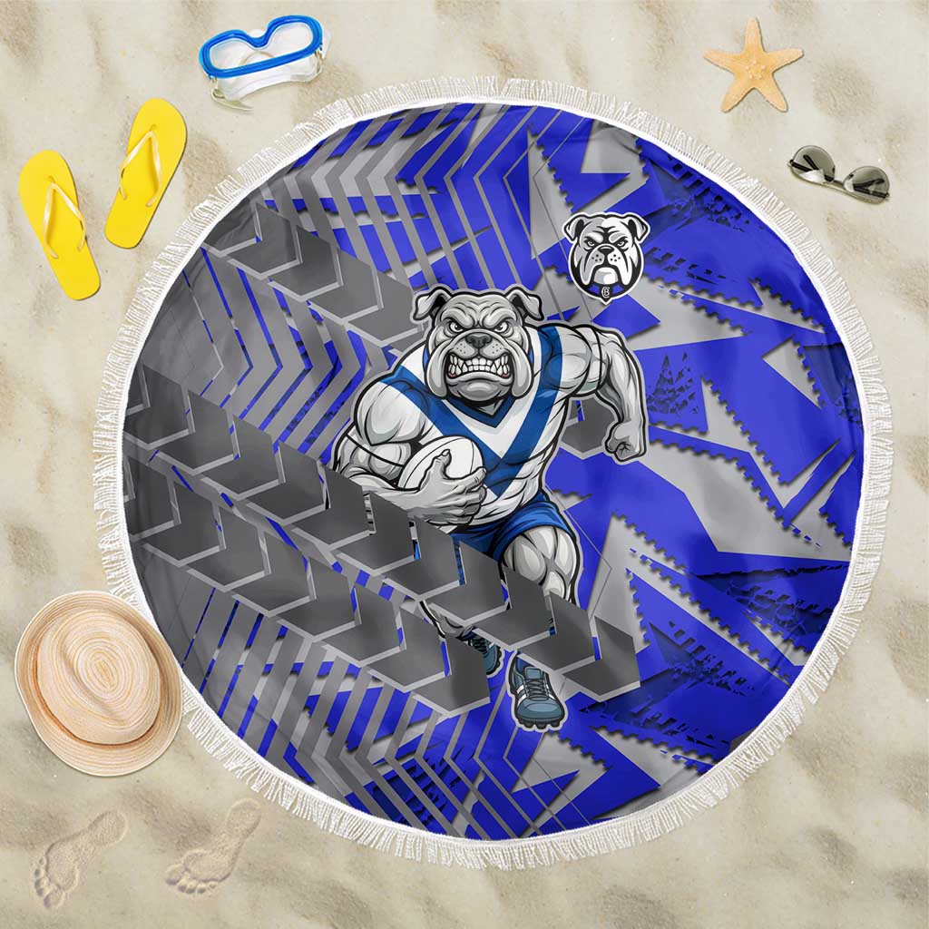 Canterbury Bankstown Bulldogs Rugby Beach Blanket Fierce Mascot Geometric Tribal Art
