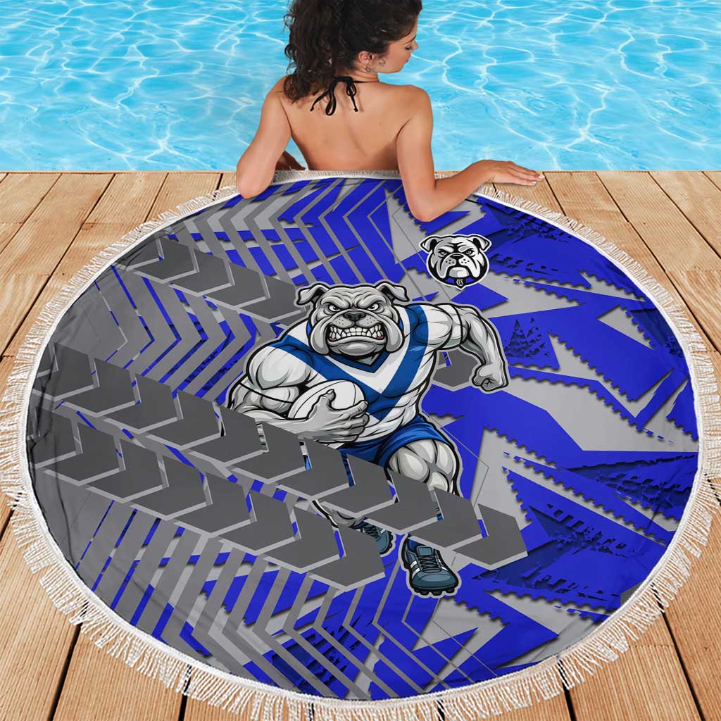 Canterbury Bankstown Bulldogs Rugby Beach Blanket Fierce Mascot Geometric Tribal Art