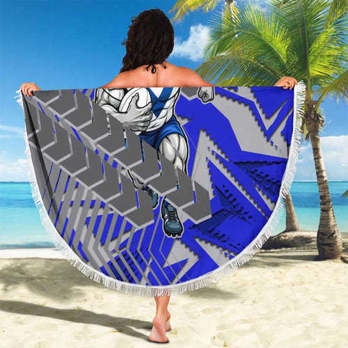 Canterbury Bankstown Bulldogs Rugby Beach Blanket Fierce Mascot Geometric Tribal Art