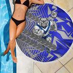 Canterbury Bankstown Bulldogs Rugby Beach Blanket Fierce Mascot Geometric Tribal Art