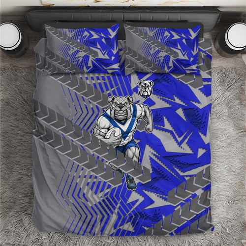 Canterbury Bankstown Bulldogs Rugby Bedding Set Fierce Mascot Geometric Tribal Art