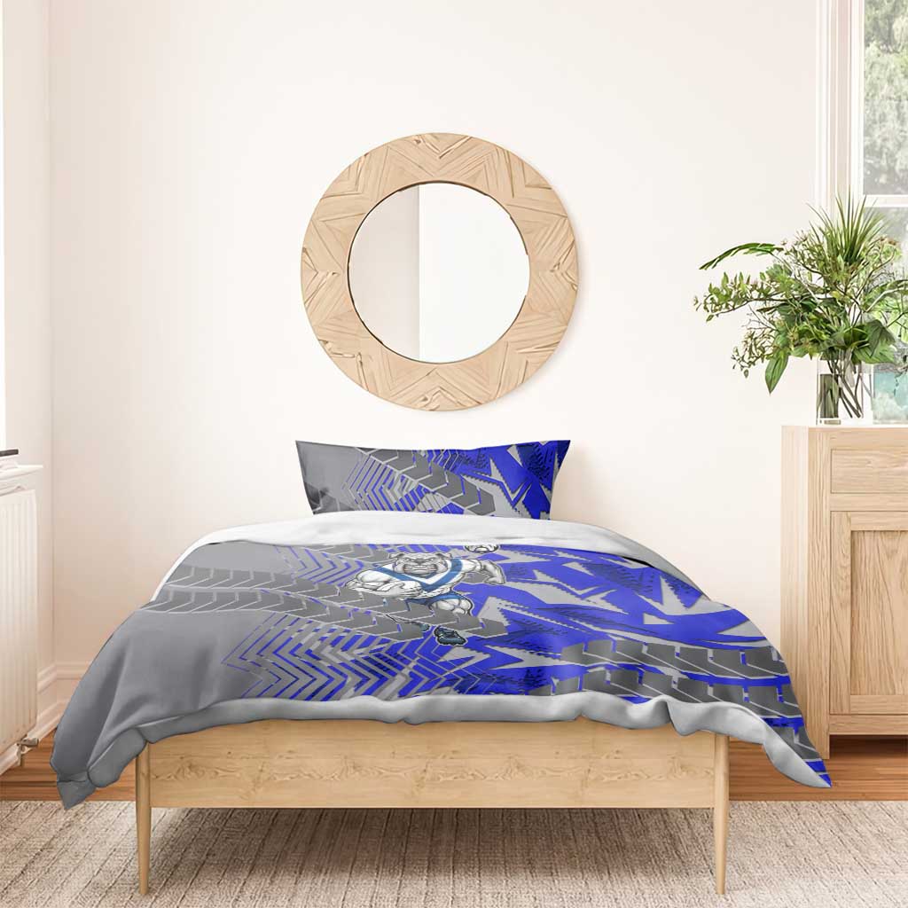 Canterbury Bankstown Bulldogs Rugby Bedding Set Fierce Mascot Geometric Tribal Art