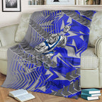 Canterbury Bankstown Bulldogs Rugby Blanket Fierce Mascot Geometric Tribal Art