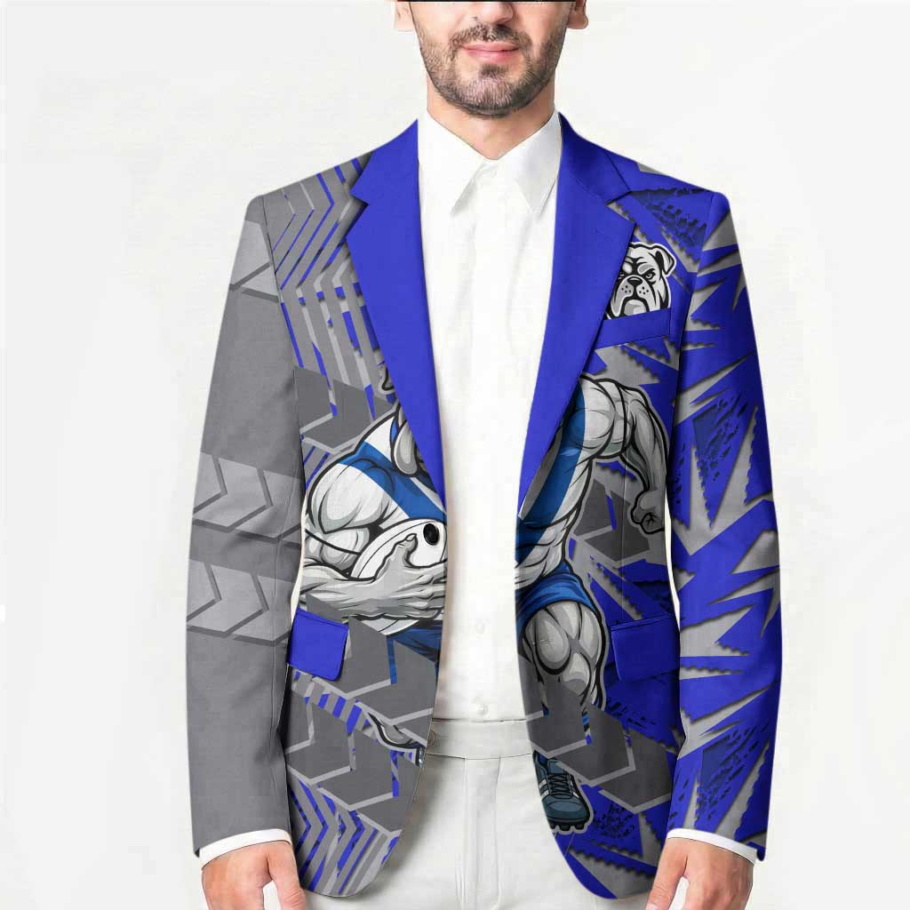 Canterbury Bankstown Bulldogs Rugby Blazer Fierce Mascot Geometric Tribal Art