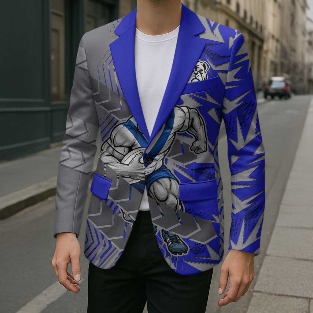 Canterbury Bankstown Bulldogs Rugby Blazer Fierce Mascot Geometric Tribal Art